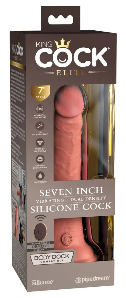 7" Vibrating + Dual Density Silicone Cock with Remote - Happytoys Sexshop: Toys for Feeling Happy & Easy 😊 - Discreet geleverd