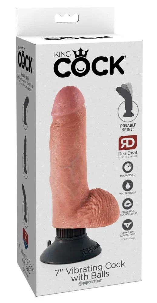 7" Vibrating Cock with Balls - Happytoys Sexshop: Toys for Feeling Happy & Easy π - Discreet geleverd