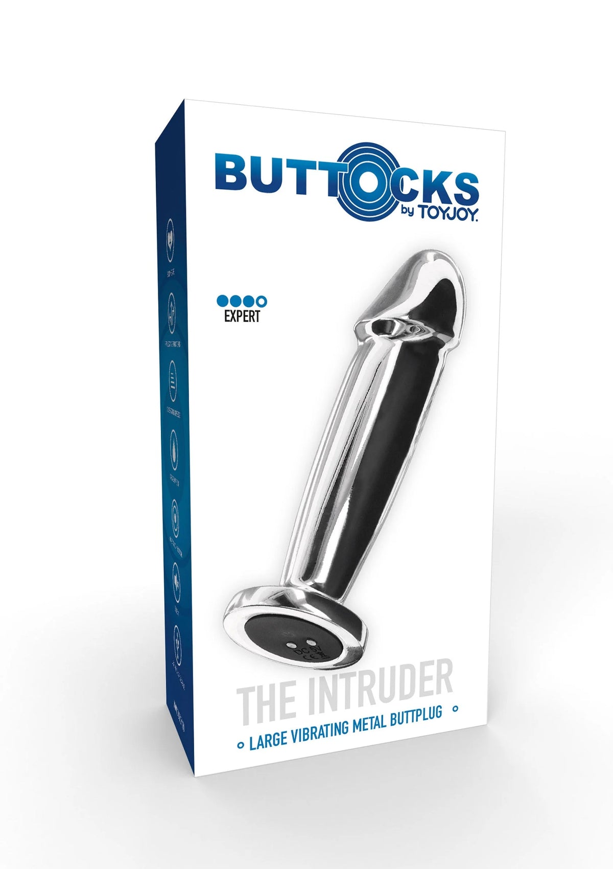Bestel: Buttocks The Intruder Vibrating Plug Metal Buttplug by ToyJoy - bij Happytoys.nl, happytoys.be, Happytoys.ae: erotische sex webshop | liever Happy dan Easy ⭐⭐⭐⭐⭐