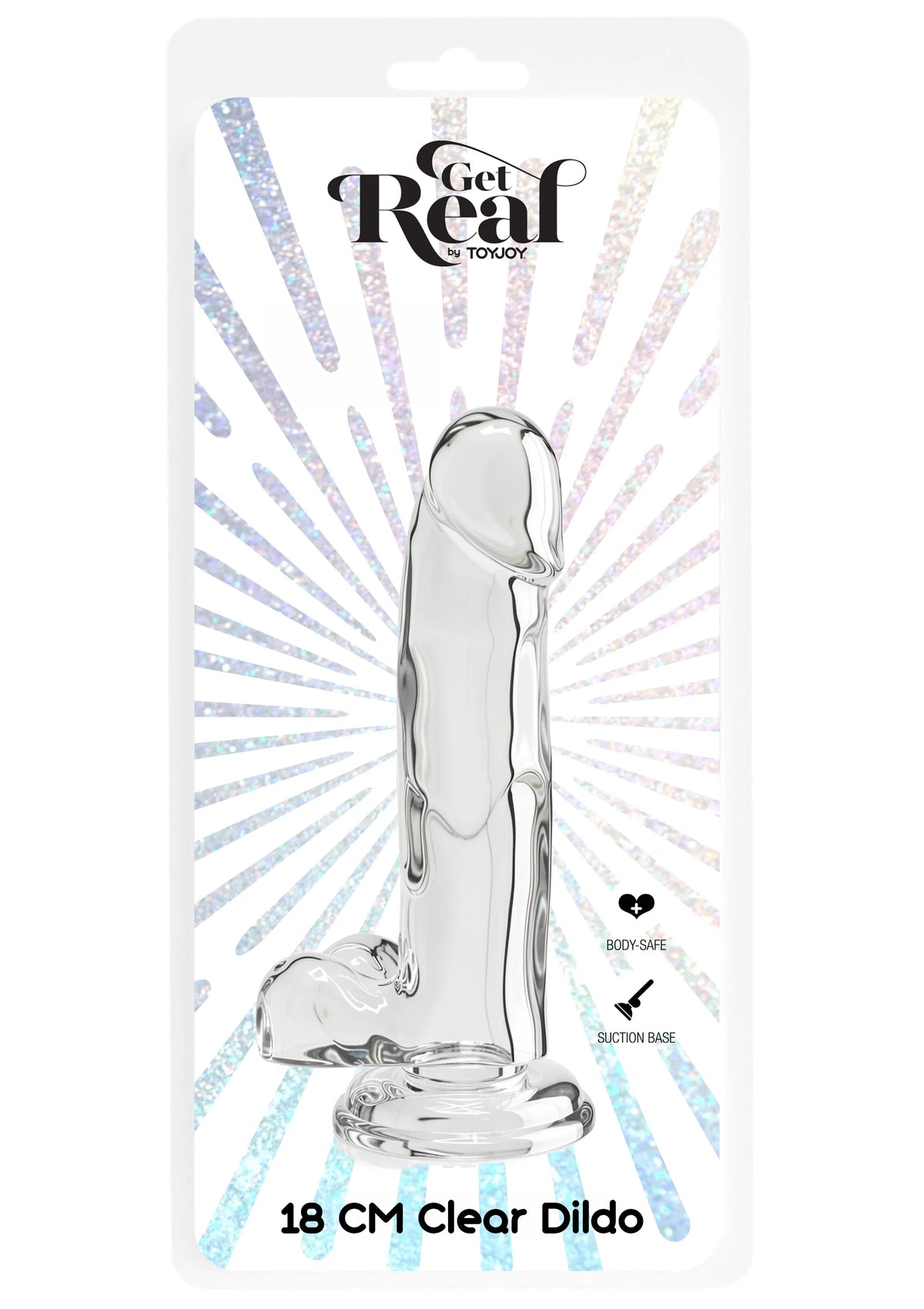 Bestel: Get Real Clear Dildo with Balls 7' by ToyJoy - bij Happytoys.nl, happytoys.be, Happytoys.ae: erotische sex webshop | liever Happy dan Easy βββββ