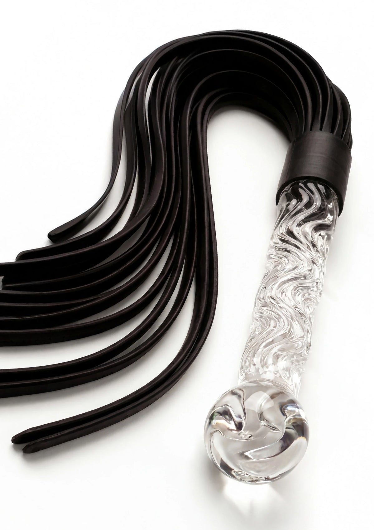 Bestel: Crystal Leather Whip ToyJoy Glass Worxx - bij Happytoys.nl, happytoys.be, Happytoys.ae: erotische sex webshop | liever Happy dan Easy ⭐⭐⭐⭐⭐ - Default Title - 10624 - CLEAR