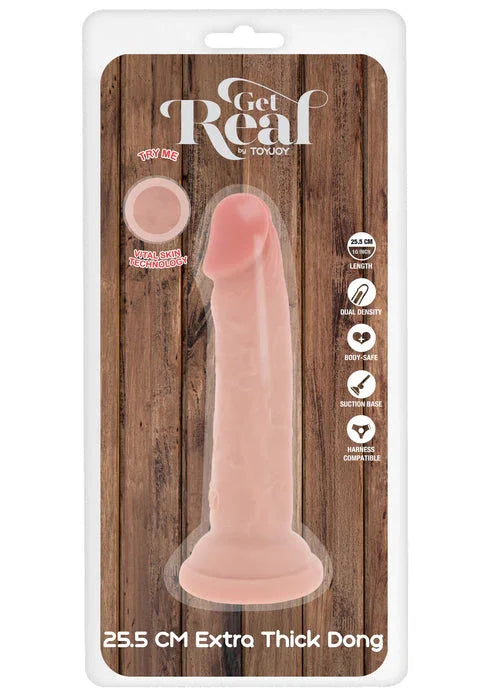 Deluxe Dual Density Thick Dong TPE 25.5 cm by ToyJoy - Happytoys Sexshop: online sex shop for Feeling Happy & Easy π - Discreet geleverd