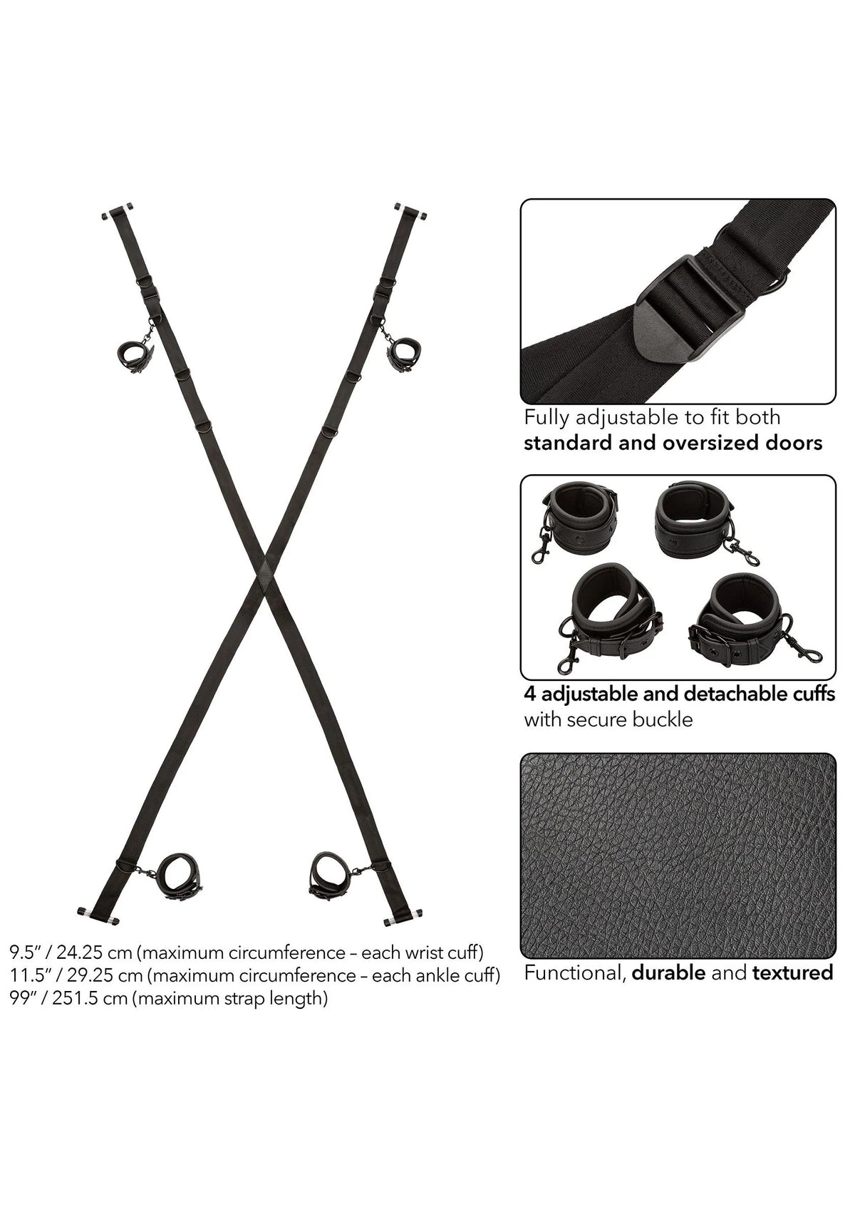 Bestel: Nocturnal Over The Door Cross by CalExotics - bij Happytoys.nl, happytoys.be, Happytoys.ae: erotische sex webshop | liever Happy dan Easy βββββ