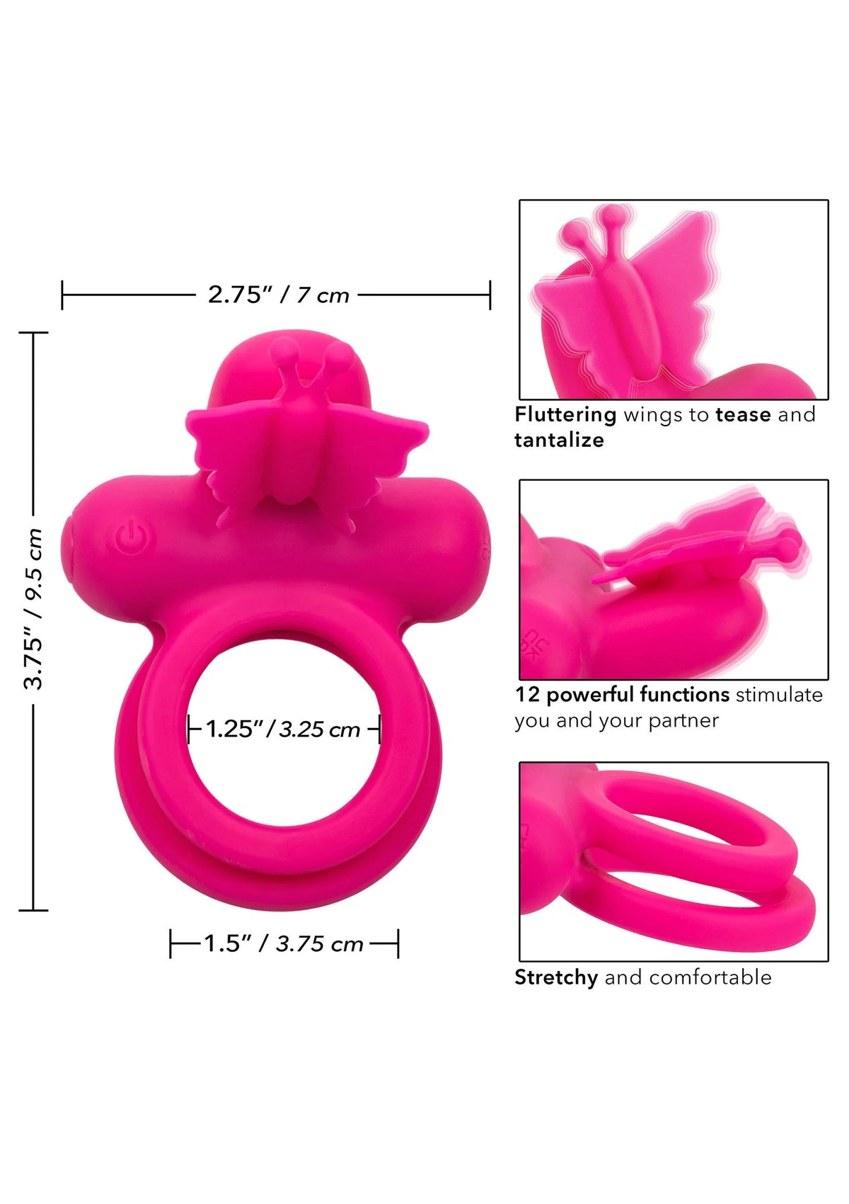 Bestel: Butterfly Dual Ring - bij Happytoys.nl, happytoys.be, Happytoys.ae: erotische sex webshop | liever Happy dan Easy ⭐⭐⭐⭐⭐