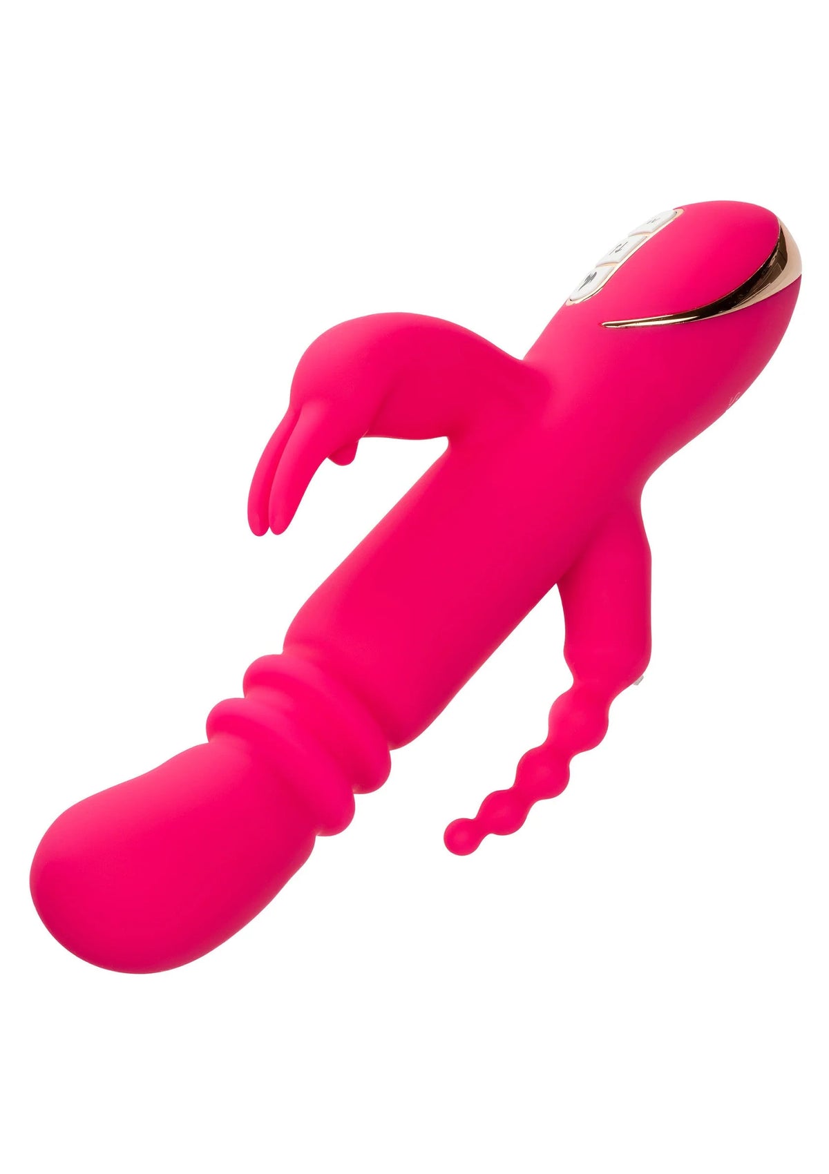 Bestel: Heated Silicone Triple Rabbit by CalExotics - bij Happytoys: de erotische sex webshop | liever Happy dan Easy ⭐⭐⭐⭐⭐