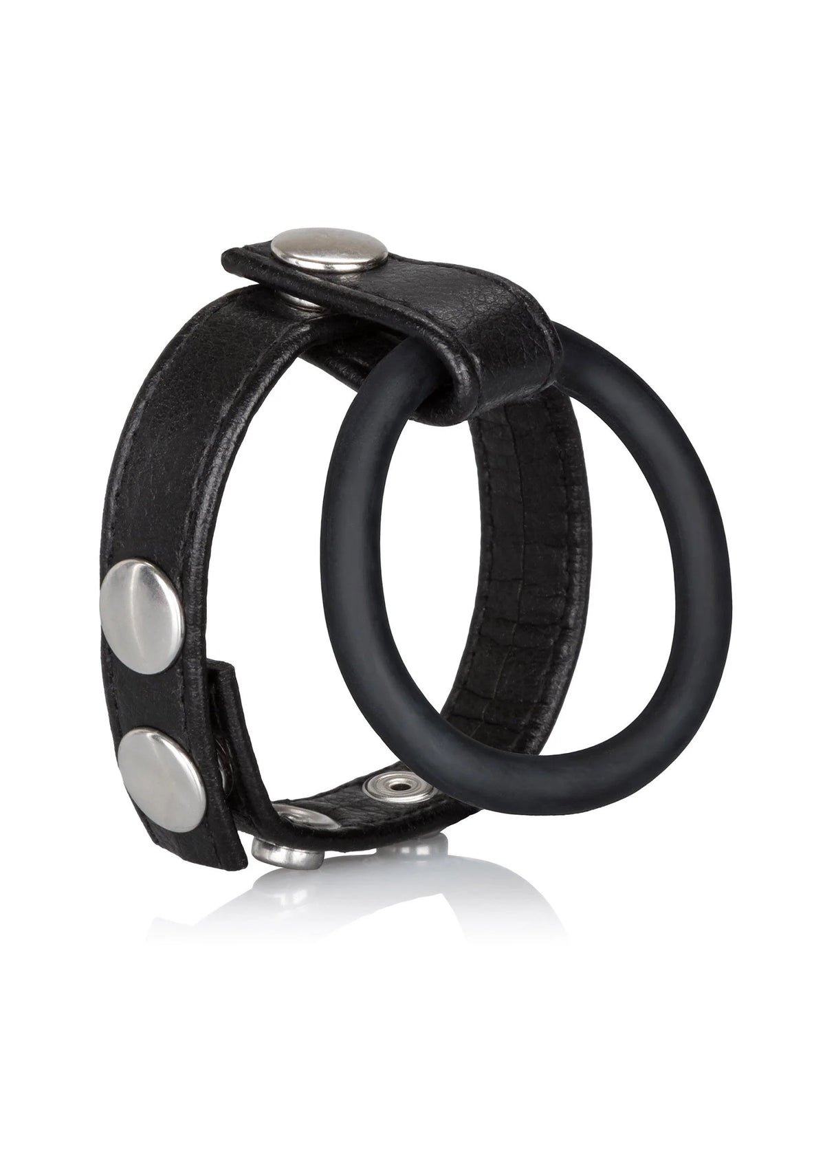 Bestel: Medium Leather Ball Spreader by CalExotics Rings - cockrings bij Happytoys.nl, happytoys.be, Happytoys.ae: erotische sex webshop | liever Happy dan Easy ⭐⭐⭐⭐⭐ - Default Title - 12713 - BLACK