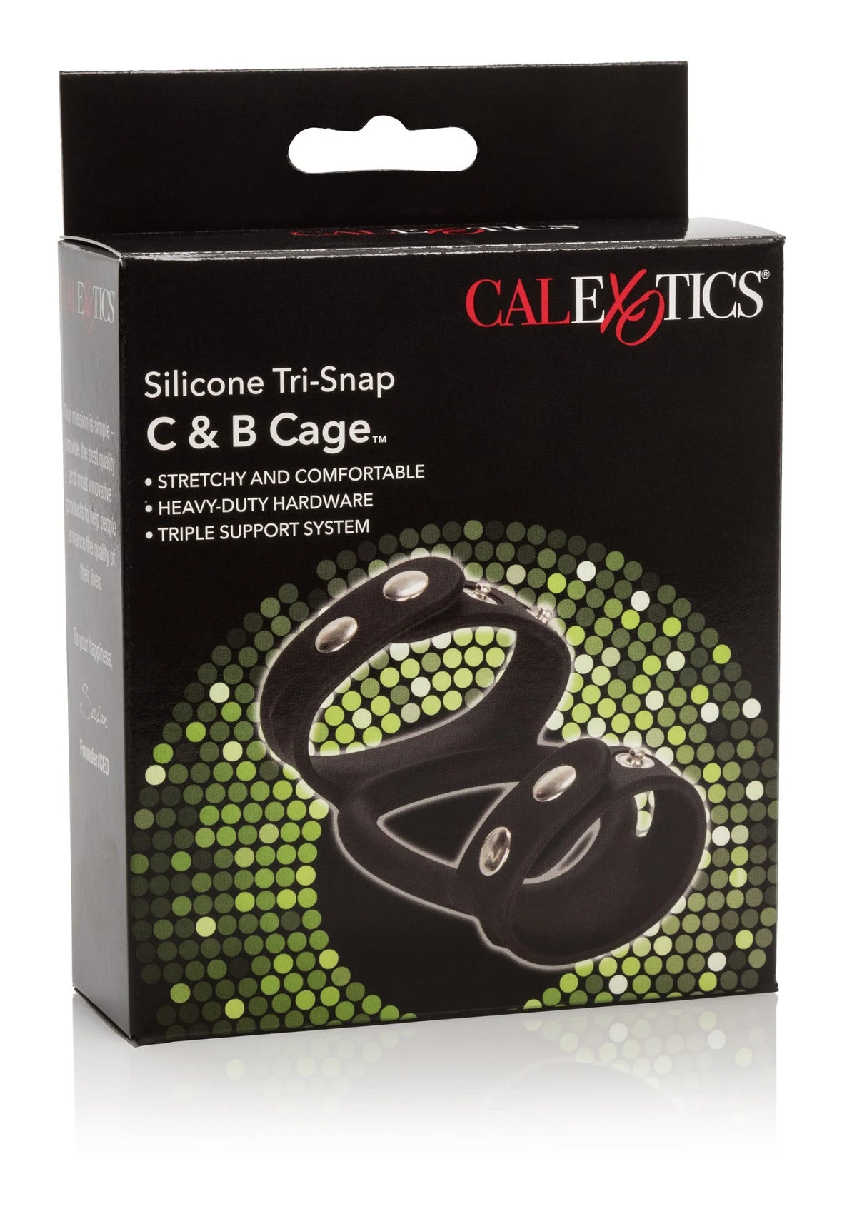 Bestel: Silicone Tri - Snap C & B Cage by CalExotics - bij Happytoys.nl, happytoys.be, Happytoys.ae: erotische sex webshop | liever Happy dan Easy ⭐⭐⭐⭐⭐