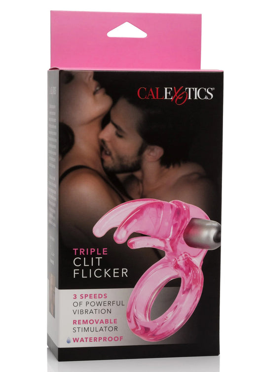 Bestel: Triple Clit Flicker vibrating cockring by CalExotics - bij Happytoys: de erotische sex webshop | liever Happy dan Easy ⭐⭐⭐⭐⭐
