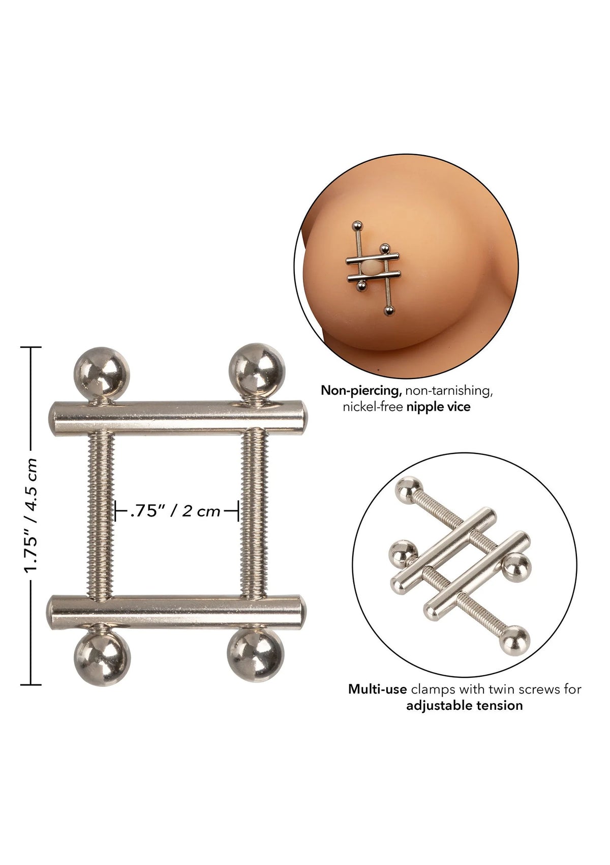 Bestel: Crossbar Nipple Vices by CalExotics - bij Happytoys.nl, happytoys.be, Happytoys.ae: erotische sex webshop | liever Happy dan Easy ⭐⭐⭐⭐⭐
