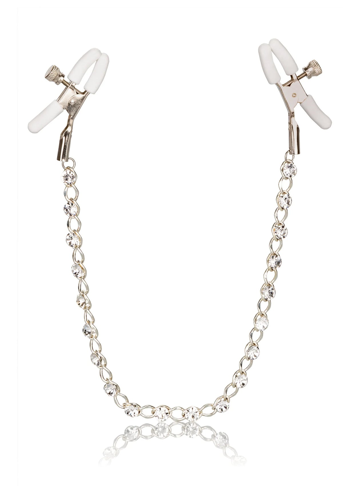 Bestel: Nipple Play Crystal Chain tepel klemmen by CalExotics - bij Happytoys.nl, happytoys.be, Happytoys.ae: erotische sex webshop | liever Happy dan Easy ⭐⭐⭐⭐⭐ - Default Title - 12954 - SILVER