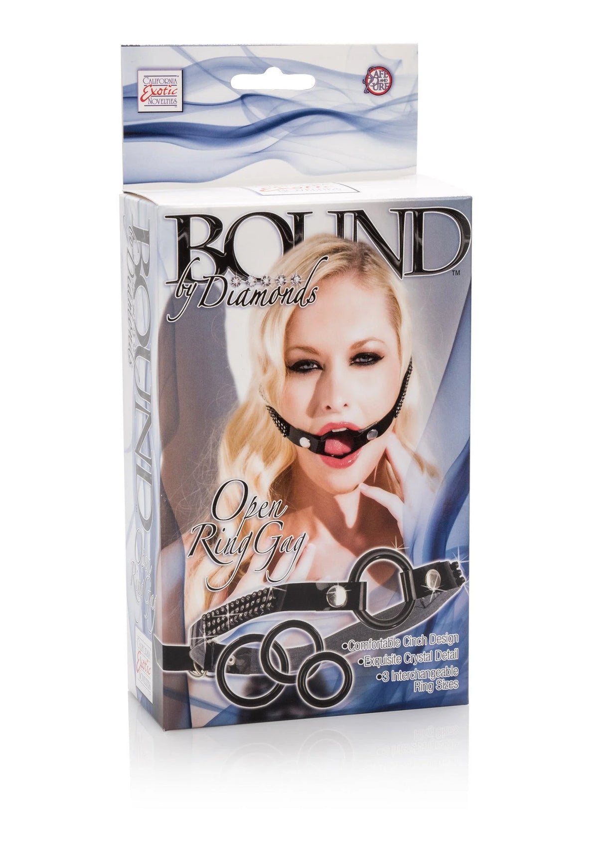 Bestel: Bound By Diamonds Open Ring Gag by CalExotics - bij Happytoys.nl, happytoys.be, Happytoys.ae: erotische sex webshop | liever Happy dan Easy ⭐⭐⭐⭐⭐