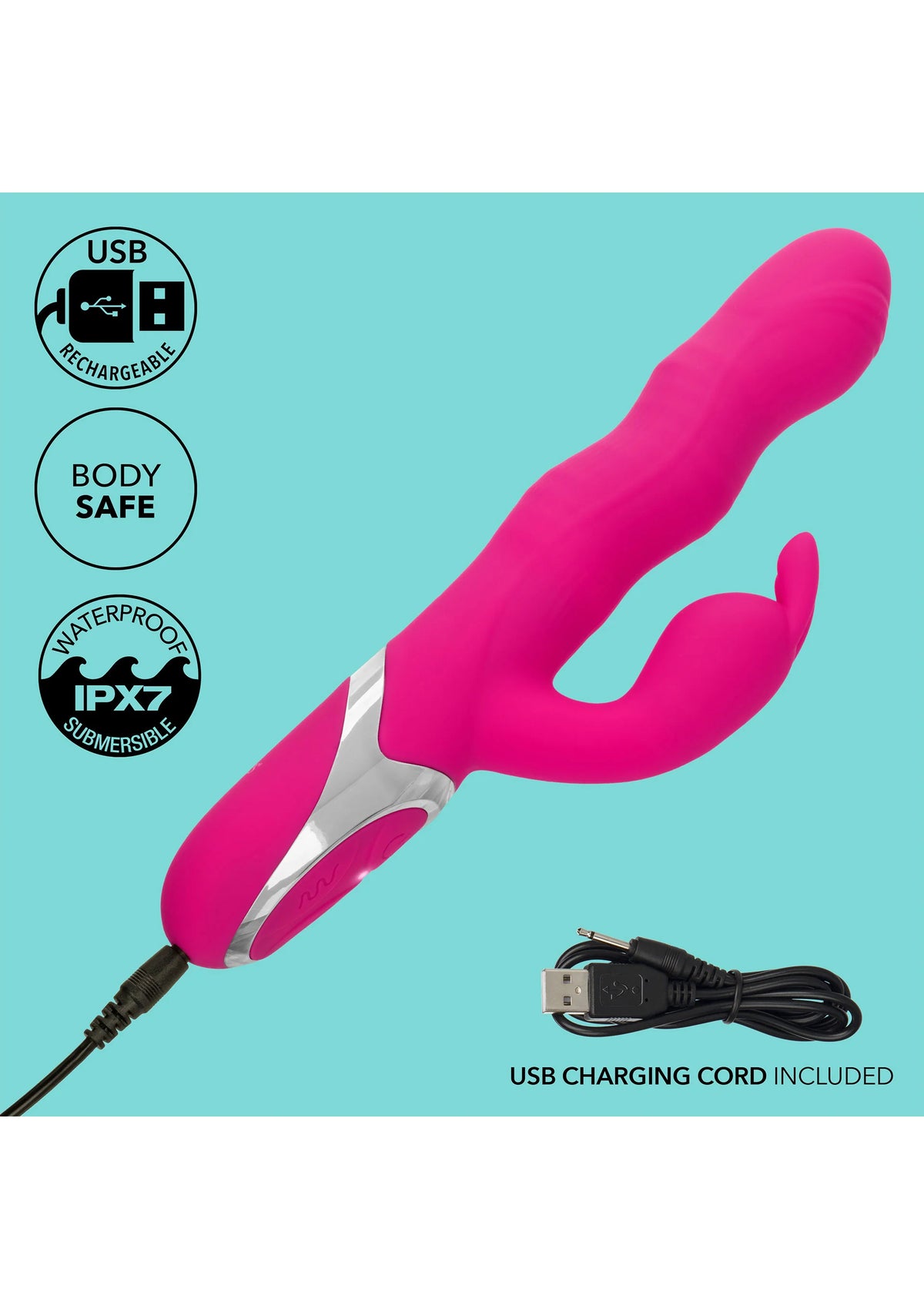 Bestel: Wave Action Bunny by CalExotics Enchanted - bij Happytoys.nl, happytoys.be, Happytoys.ae: erotische sex webshop | liever Happy dan Easy ⭐⭐⭐⭐⭐