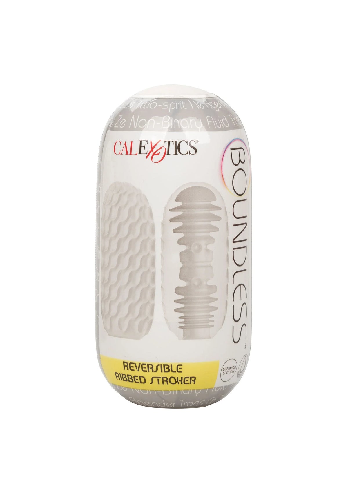 Bestel: Boundless Reversible Ribbed Stroker by CalExotics - bij Happytoys.nl, happytoys.be, Happytoys.ae: erotische sex webshop | liever Happy dan Easy ⭐⭐⭐⭐⭐