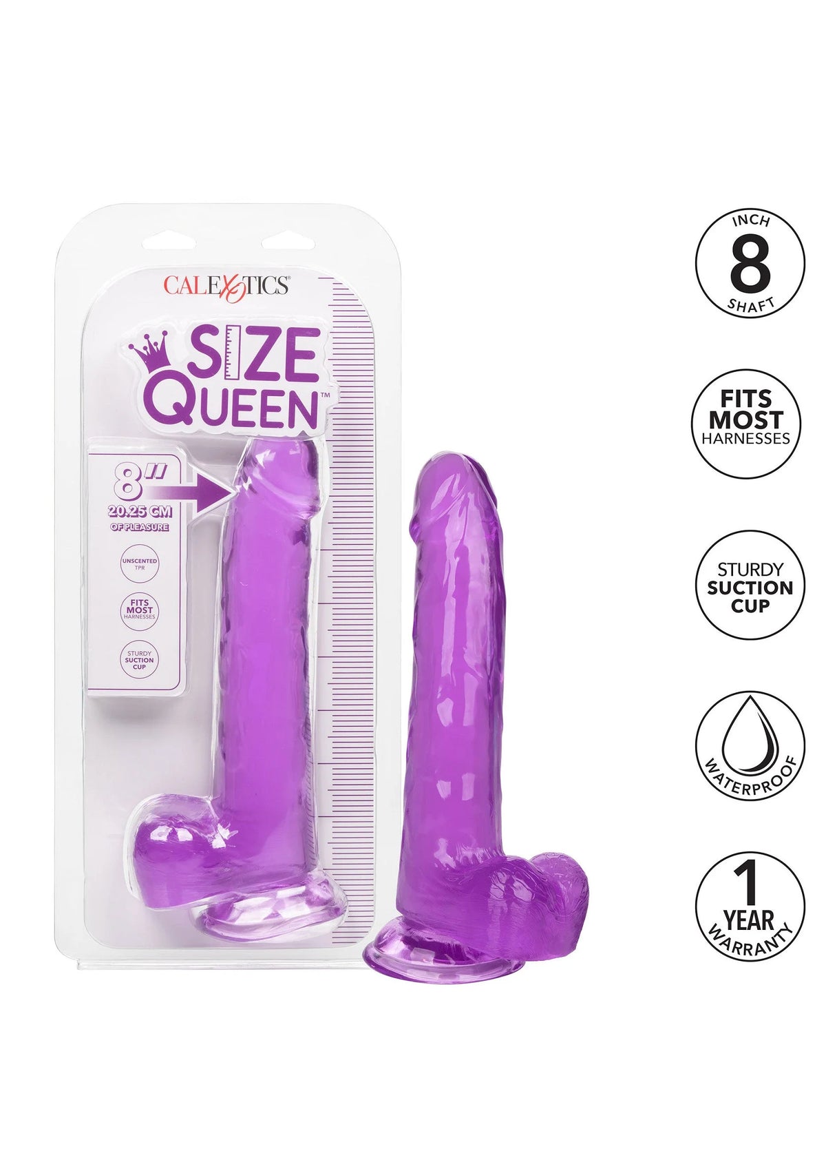 Bestel: Queen Size Dong 8 inch by CalExotics Size Queen - bij Happytoys.nl, happytoys.be, Happytoys.ae: erotische sex webshop | liever Happy dan Easy ⭐⭐⭐⭐⭐