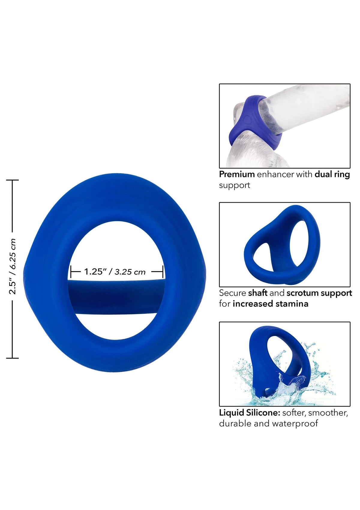 Bestel: Admiral Cock & Ball Dual Ring by CalExotics - bij Happytoys.nl, happytoys.be, Happytoys.ae: erotische sex webshop | liever Happy dan Easy ⭐⭐⭐⭐⭐