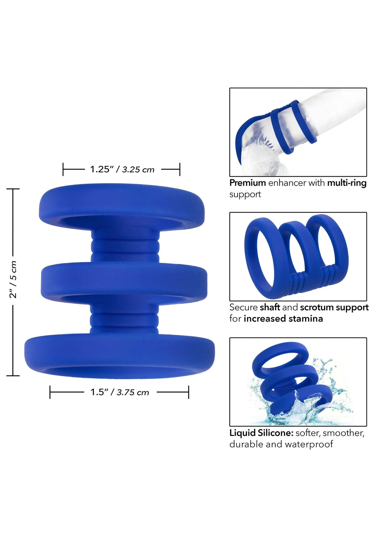 Bestel: CalExotics Admiral Triple Cock Cage - bij Happytoys.nl, happytoys.be, Happytoys.ae: erotische sex webshop | liever Happy dan Easy βββββ