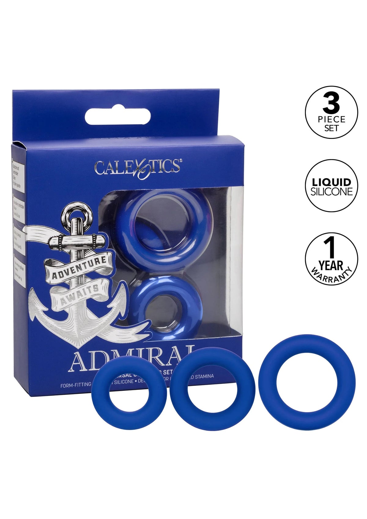 Bestel: Admiral Universal Cock Ring Set by CalExotics - bij Happytoys.nl, happytoys.be, Happytoys.ae: erotische sex webshop | liever Happy dan Easy ⭐⭐⭐⭐⭐