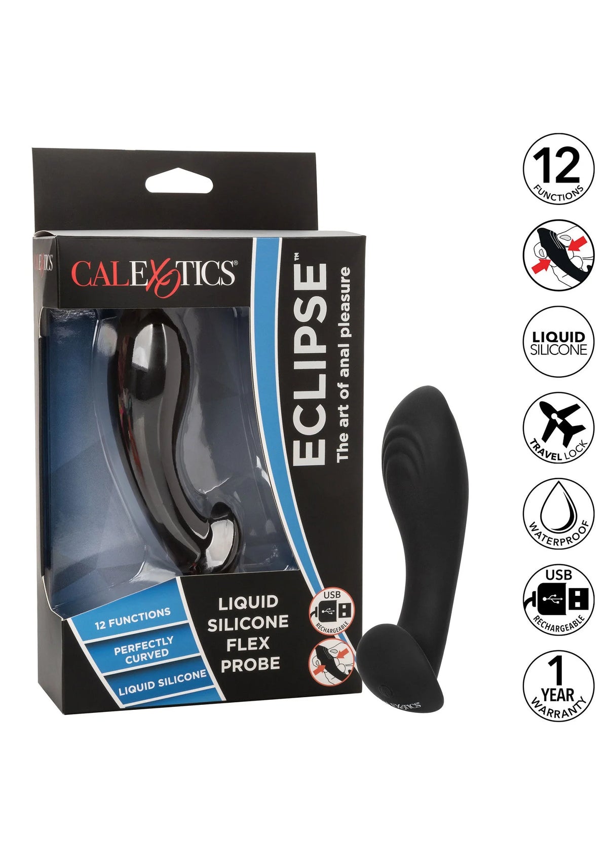 Bestel: Eclipse Liquid Silicone Flex Probe Vibrator by CalExotics - bij Happytoys.nl, happytoys.be, Happytoys.ae: erotische sex webshop | liever Happy dan Easy ⭐⭐⭐⭐⭐