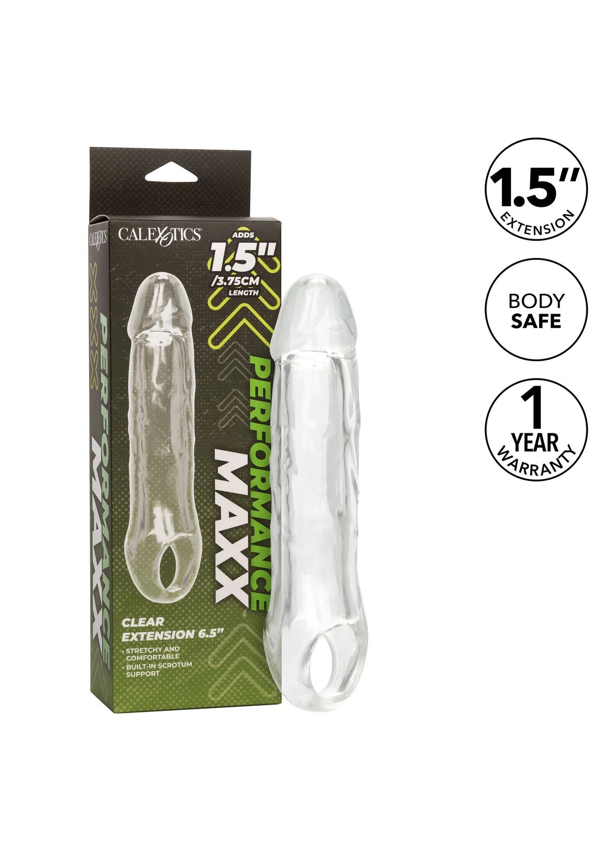 Bestel: Performance Maxx Clear Extension 6.5' by CalExotics - bij Happytoys.nl, happytoys.be, Happytoys.ae: erotische sex webshop | liever Happy dan Easy ⭐⭐⭐⭐⭐