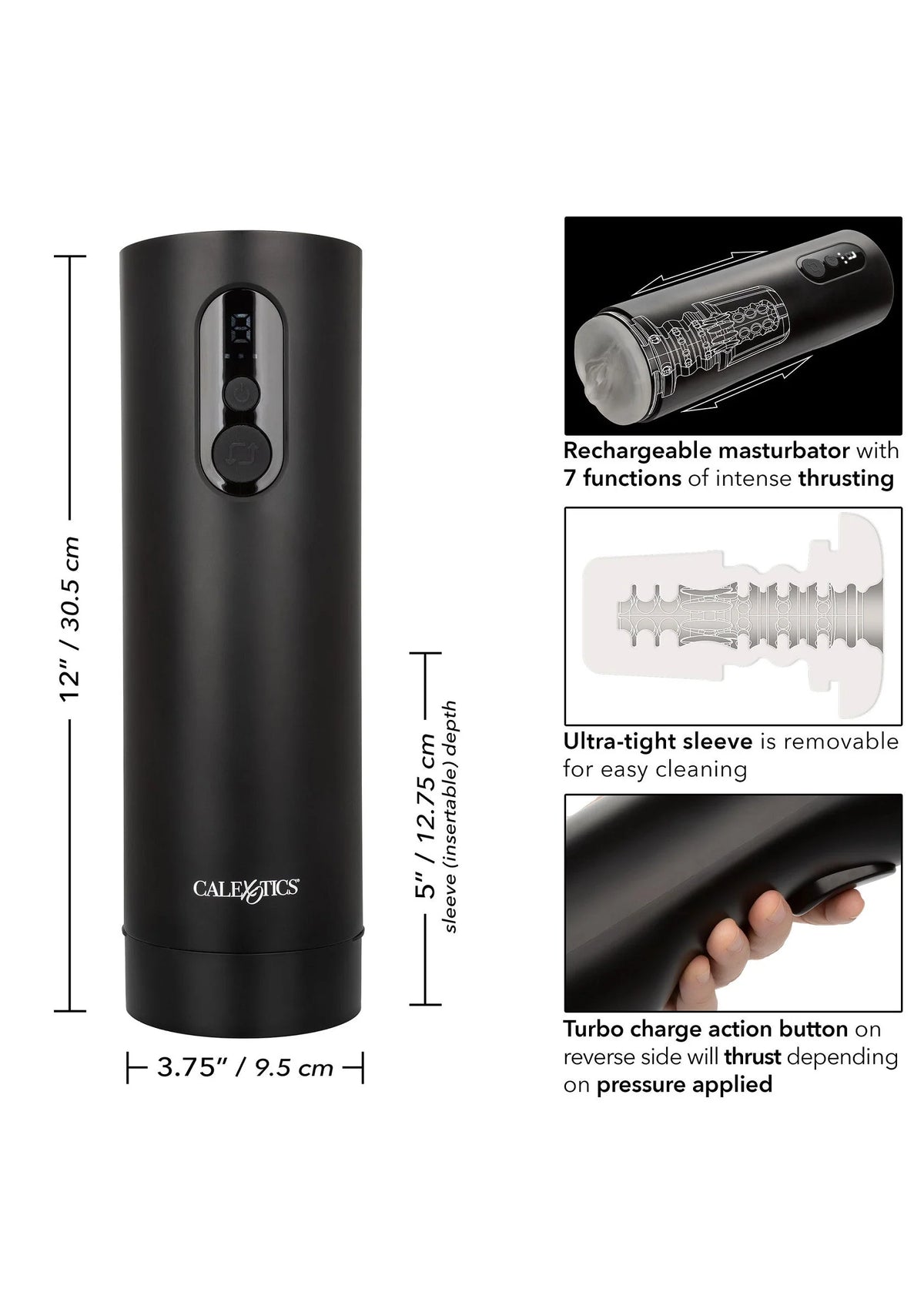 Bestel: Bionic Thrusting Masturbator by CalExotics - bij Happytoys.nl, happytoys.be, Happytoys.ae: erotische sex webshop | liever Happy dan Easy ⭐⭐⭐⭐⭐