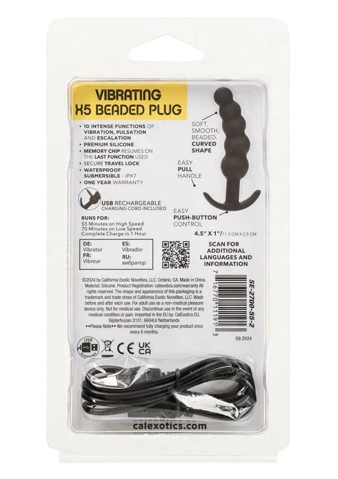 Bestel: Vibrating X5 Beaded Plug by CalExotics - bij Happytoys.nl, happytoys.be, Happytoys.ae: erotische sex webshop | liever Happy dan Easy βββββ