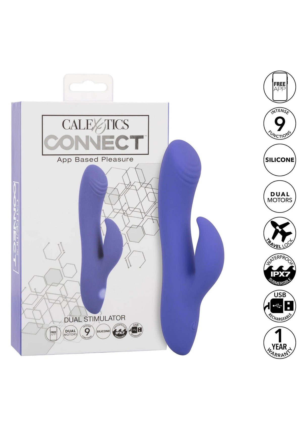 Bestel: Calex Connect Dual Stimulator by CalExotics - bij Happytoys.nl, happytoys.be, Happytoys.ae: erotische sex webshop | liever Happy dan Easy ⭐⭐⭐⭐⭐
