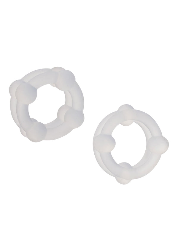 Bestel: Silicone Double Stacker Rings by CalExotics Alpha - bij Happytoys.nl, happytoys.be, Happytoys.ae: erotische sex webshop | liever Happy dan Easy ⭐⭐⭐⭐⭐ - Default Title - 16747 - CLEAR