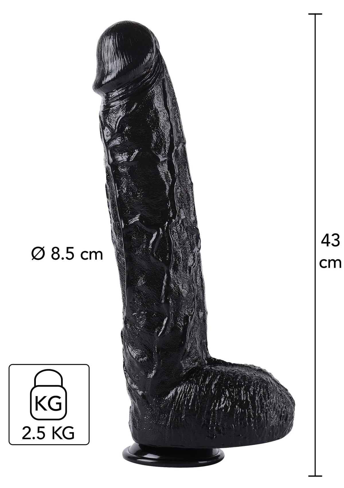 Bestel: Dong 43 cm by Hidden Desire - bij Happytoys.nl, happytoys.be, Happytoys.ae: erotische sex webshop | liever Happy dan Easy ⭐⭐⭐⭐⭐ - Default Title - 16893 - BLACK