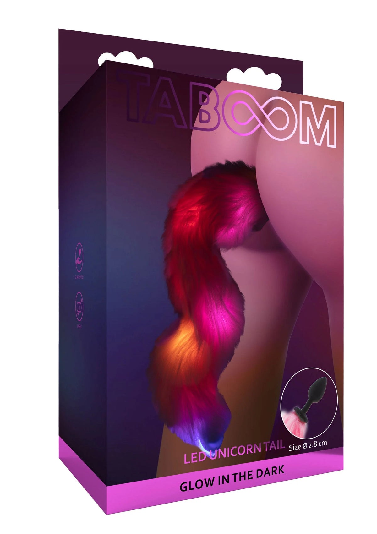 Bestel: Glow In the Dark Unicorn Tail & Buttplug LED by Taboom - bij Happytoys.nl, happytoys.be, Happytoys.ae: erotische sex webshop | liever Happy dan Easy βββββ