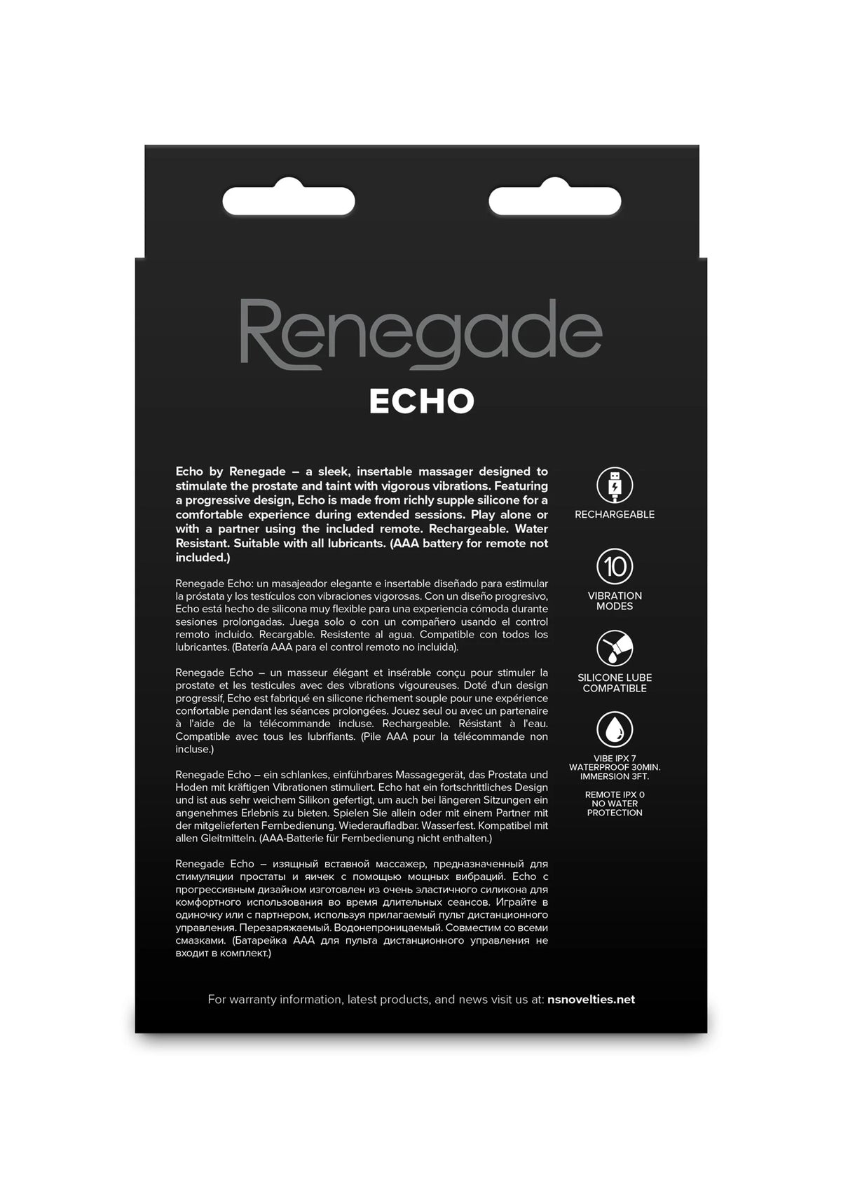 Bestel: Echo Prostate Plug with remote control by NS Novelties Renegade - bij Happytoys.nl, happytoys.be, Happytoys.ae: erotische sex webshop | liever Happy dan Easy ⭐⭐⭐⭐⭐