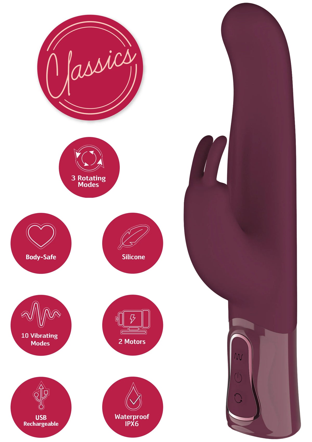 Bestel: Rotating & Vibrating Thick Rabbit Vibrator by She.E.O - bij Happytoys.nl, happytoys.be, Happytoys.ae: erotische sex webshop | liever Happy dan Easy βββββ