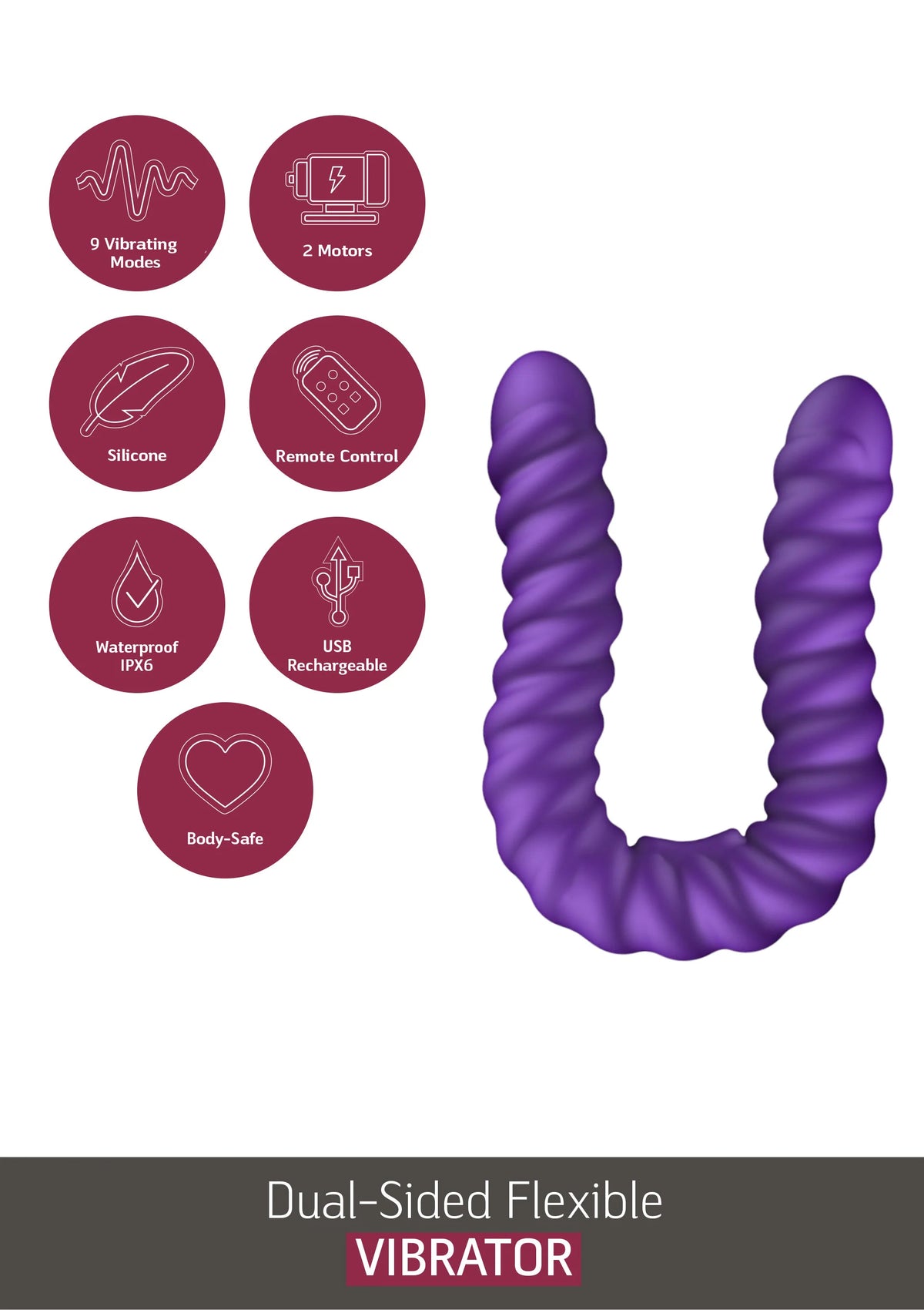 Bestel: Dual - Sided Flexible Vibrator by She. E.O. - bij Happytoys.nl, happytoys.be, Happytoys.ae: erotische sex webshop | liever Happy dan Easy ⭐⭐⭐⭐⭐