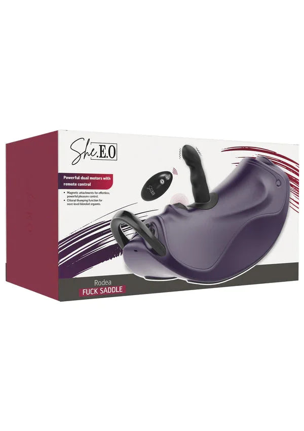 Bestel: Rodea Fuck Seat including 2 Attachments by She. E.O. - bij Happytoys.nl, happytoys.be, Happytoys.ae: erotische sex webshop | liever Happy dan Easy ⭐⭐⭐⭐⭐