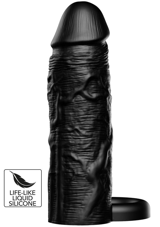 Bestel: Penis Sleeve Liquid Silicone Ring 15 cm by Hidden Desire Inferno - bij Happytoys: de erotische sex webshop | liever Happy dan Easy ⭐⭐⭐⭐⭐ - Zwart - 20725 - BLACK