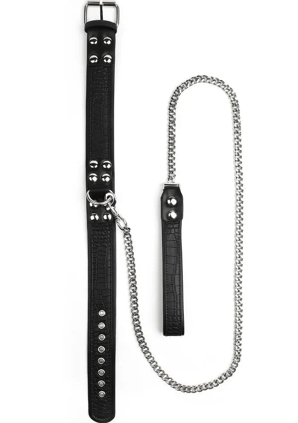 Bestel: Croc - Embossed Collar & Leash by Feros Avanza - bij Happytoys.nl, happytoys.be, Happytoys.ae: erotische sex webshop | liever Happy dan Easy ⭐⭐⭐⭐⭐