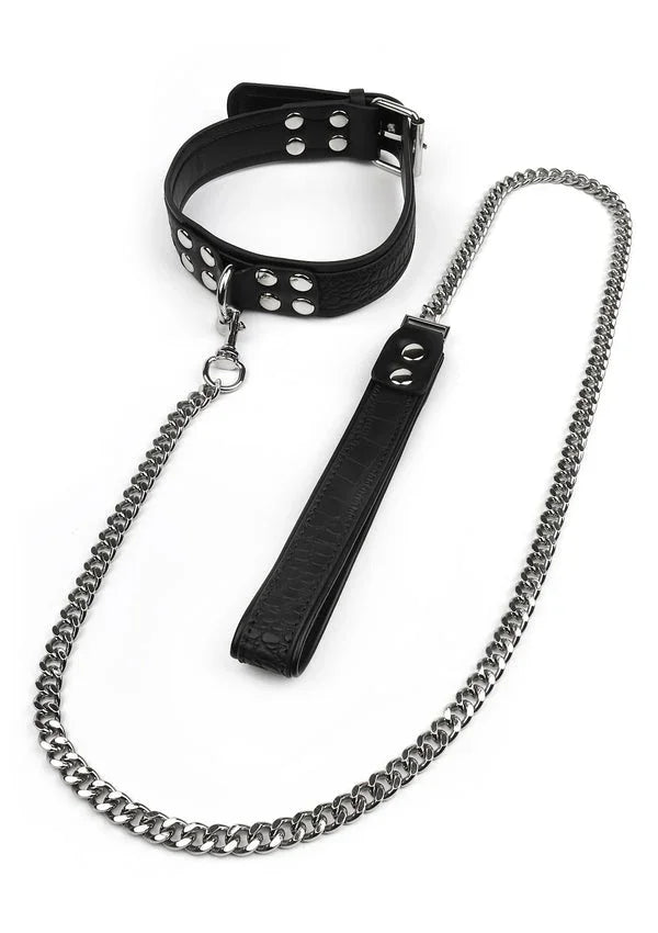 Bestel: Croc - Embossed Collar & Leash by Feros Avanza - bij Happytoys.nl, happytoys.be, Happytoys.ae: erotische sex webshop | liever Happy dan Easy ⭐⭐⭐⭐⭐