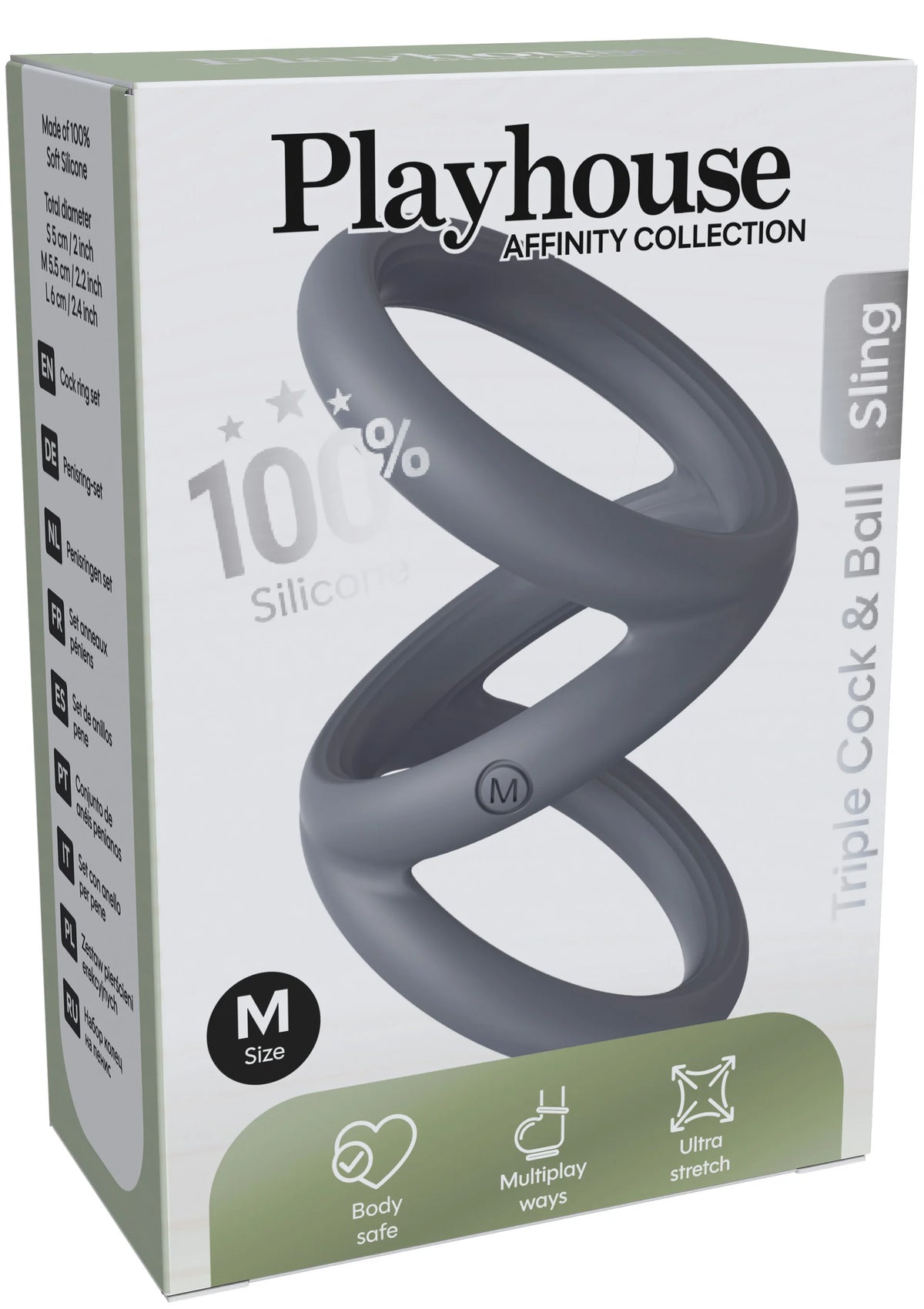 Bestel: Triple Cock & Ball Sling Medium by Playhouse Affinity - bij Happytoys.nl, happytoys.be, Happytoys.ae: erotische sex webshop | liever Happy dan Easy ⭐⭐⭐⭐⭐ - Default Title - 25608 - GREY