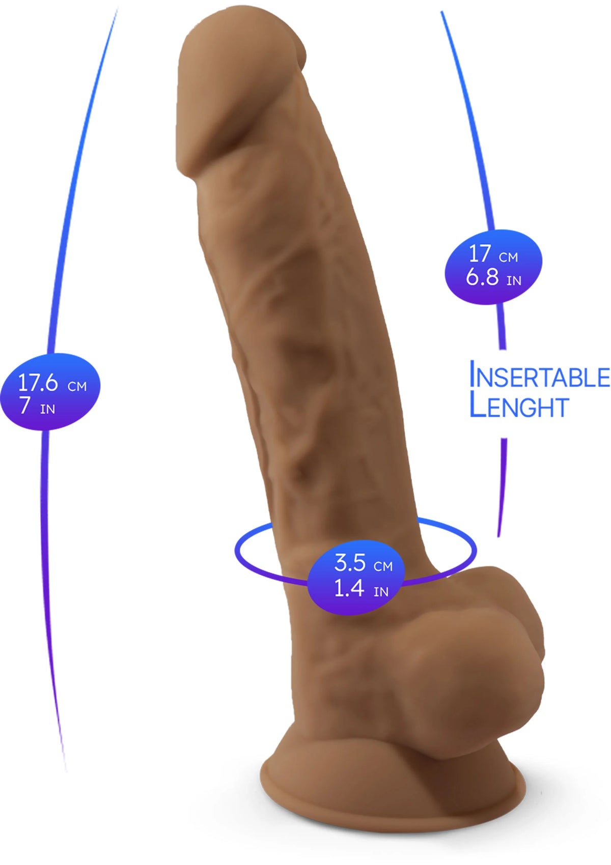 Bestel: Dildo Model 7 inch by Silex - D The Original - bij Happytoys.nl, happytoys.be, Happytoys.ae: erotische sex webshop | liever Happy dan Easy ⭐⭐⭐⭐⭐