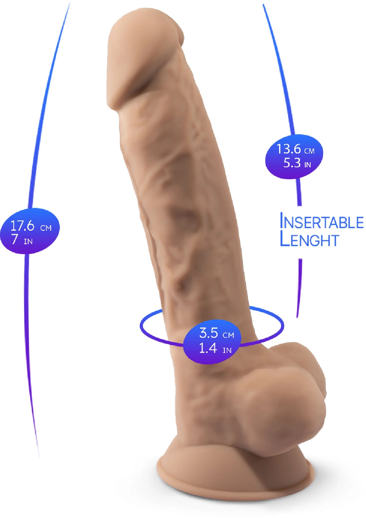 Bestel: Dildo Model 7 inch by Silex - D The Original - bij Happytoys.nl, happytoys.be, Happytoys.ae: erotische sex webshop | liever Happy dan Easy ⭐⭐⭐⭐⭐