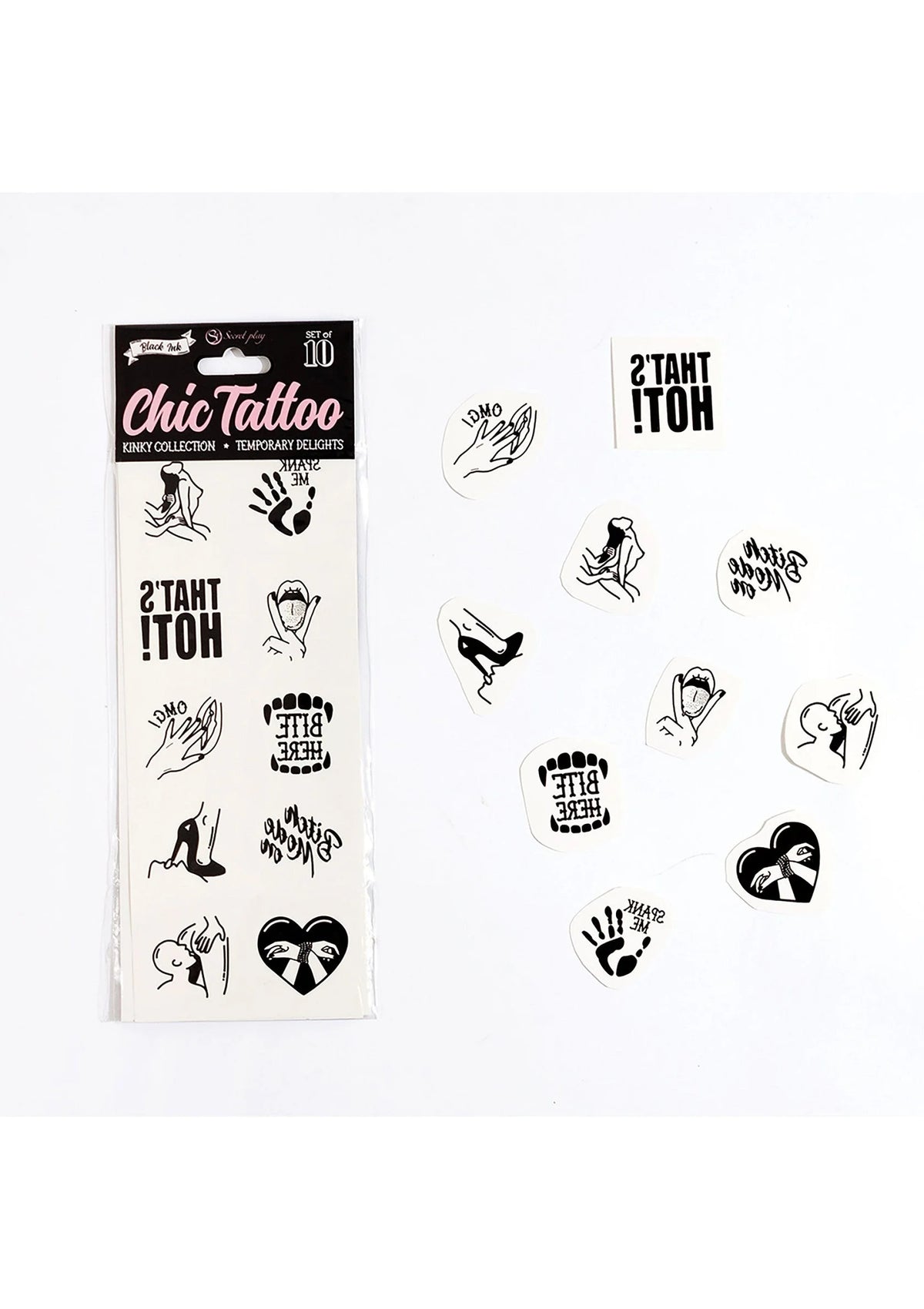 Bestel: Kinky Chic Temporary Tattoo by Secret Play - bij Happytoys.nl, happytoys.be, Happytoys.ae: erotische sex webshop | liever Happy dan Easy ⭐⭐⭐⭐⭐