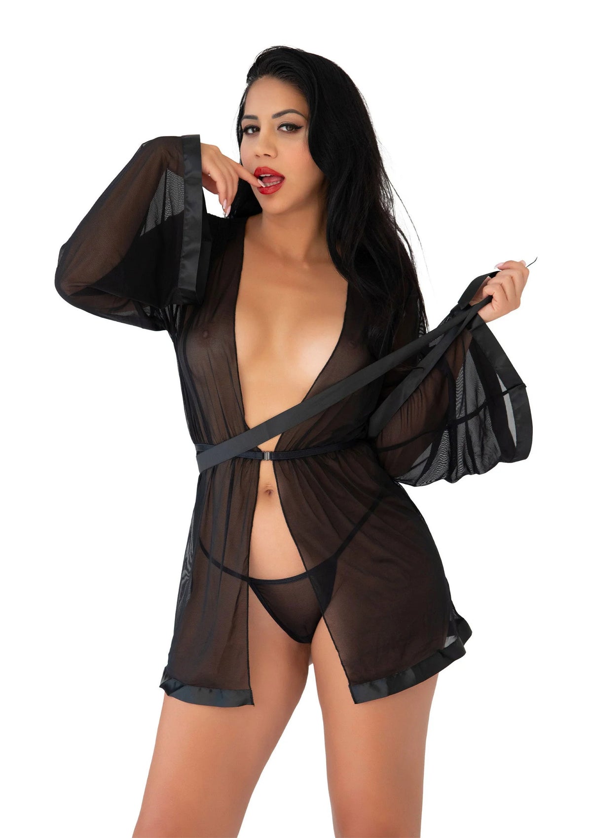 Bestel: Sheer Kimono and String by Daring Intimates - bij Happytoys.nl, happytoys.be, Happytoys.ae: erotische sex webshop | liever Happy dan Easy ⭐⭐⭐⭐⭐