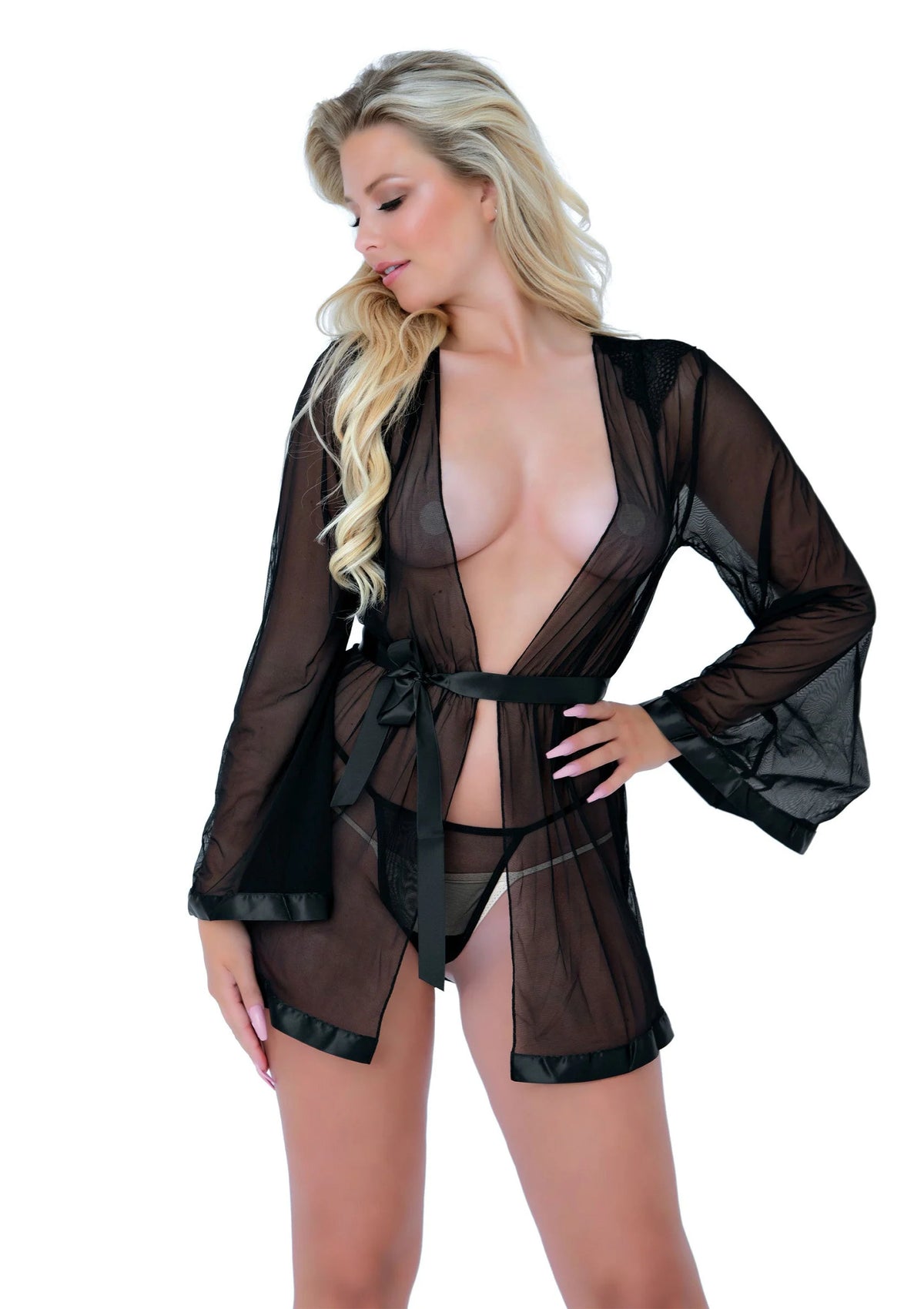 Bestel: Sheer Kimono and String by Daring Intimates - bij Happytoys.nl, happytoys.be, Happytoys.ae: erotische sex webshop | liever Happy dan Easy ⭐⭐⭐⭐⭐