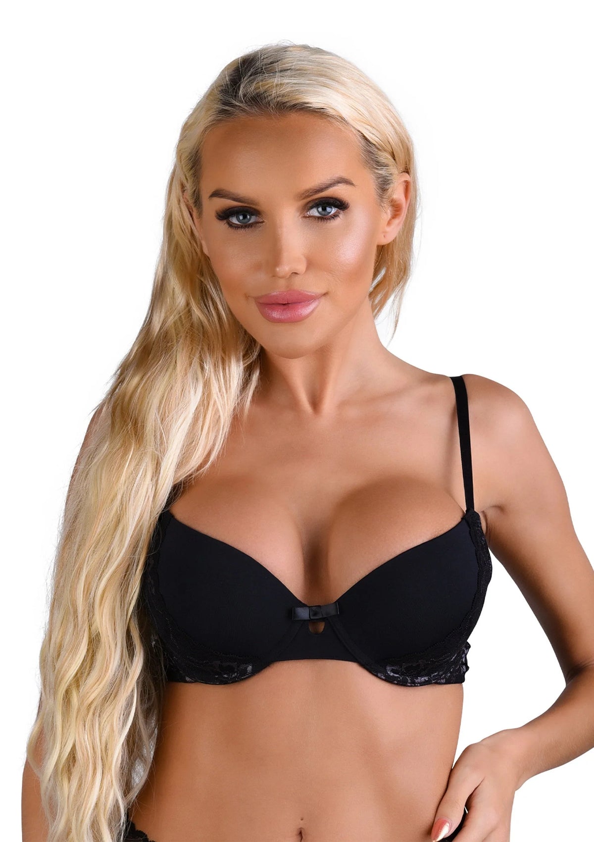 Bestel: Push - up bra w/ lace racerback by Daring Intimates - bij Happytoys.nl, happytoys.be, Happytoys.ae: erotische sex webshop | liever Happy dan Easy βββββ - Zwart - 85C - 76206 - BLACK - 85C