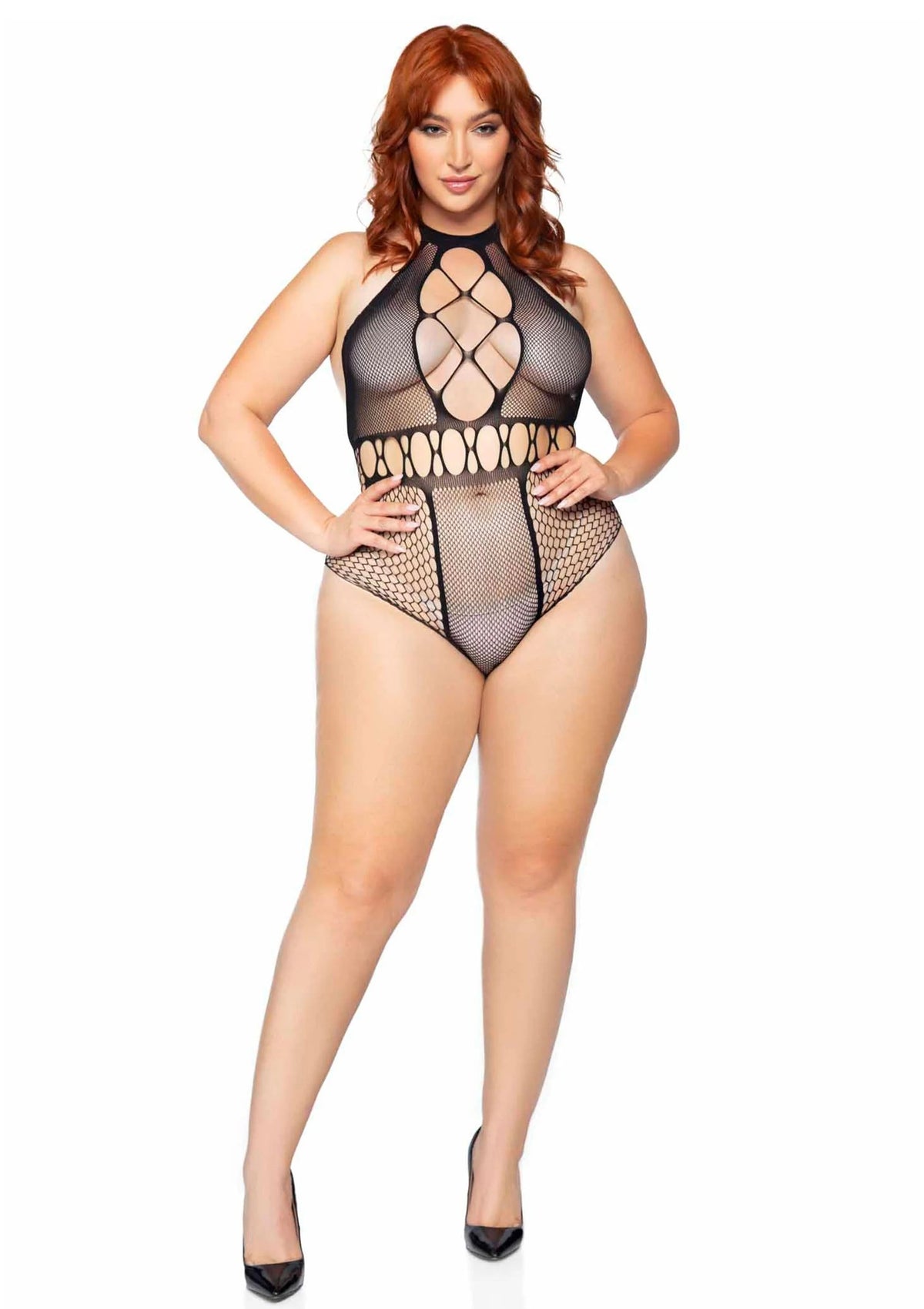 Bestel: Plus Seamless Halter Bodysuit (Black) by Leg Avenue - bij Happytoys.nl, happytoys.be, Happytoys.ae: erotische sex webshop | liever Happy dan Easy βββββ