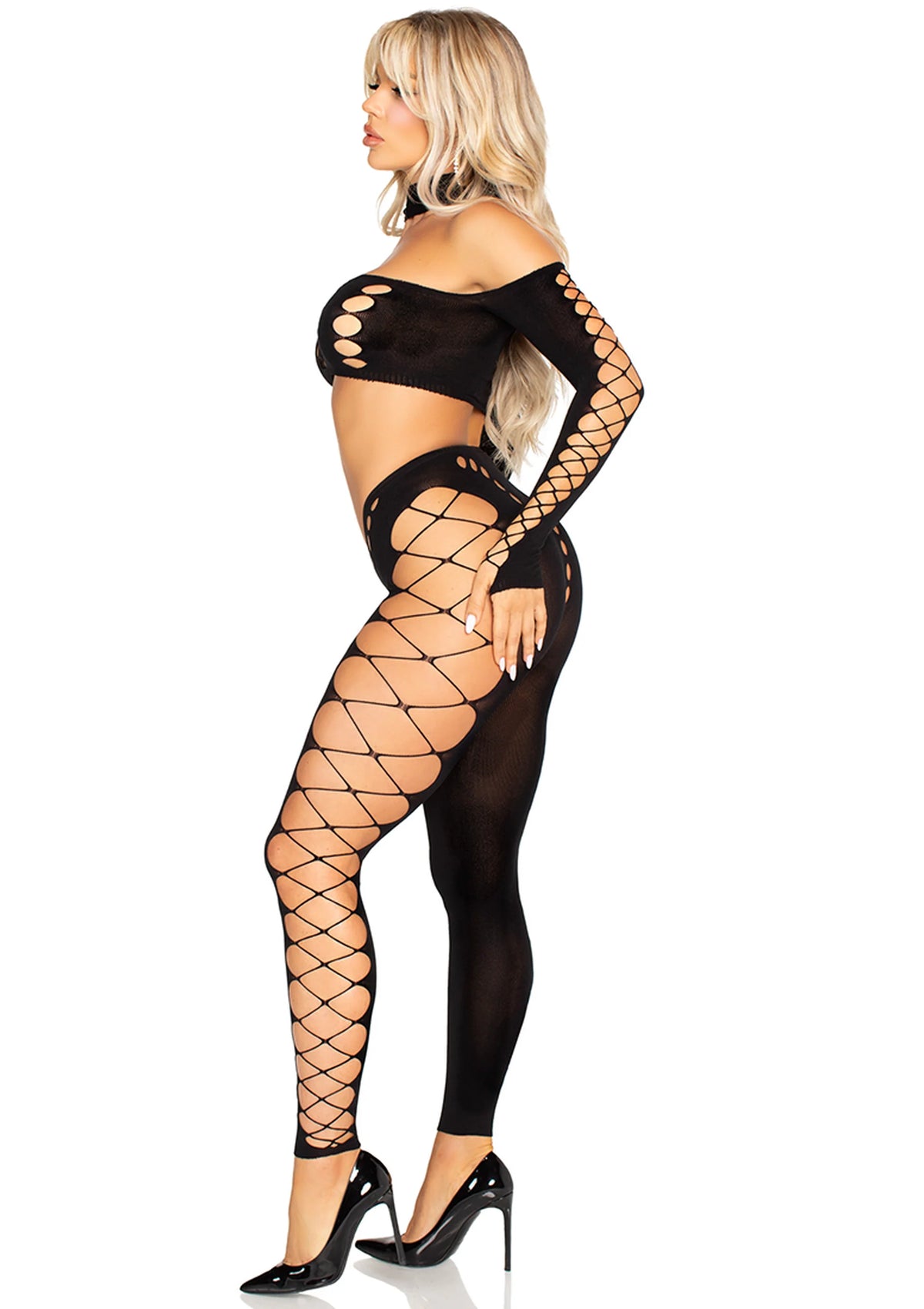 Bestel: Seamless Cut - Out Crop Top and Legging by Leg Avenue - bij Happytoys: de erotische sex webshop | liever Happy dan Easy ⭐⭐⭐⭐⭐
