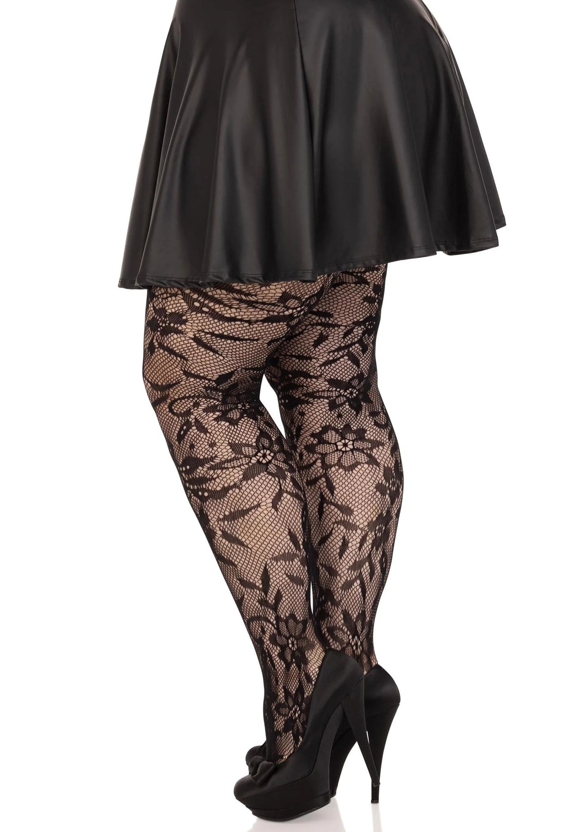 Bestel: Plus Seamless Floral Lace Pantyhose - bij Happytoys: de erotische sex webshop | liever Happy dan Easy ⭐⭐⭐⭐⭐