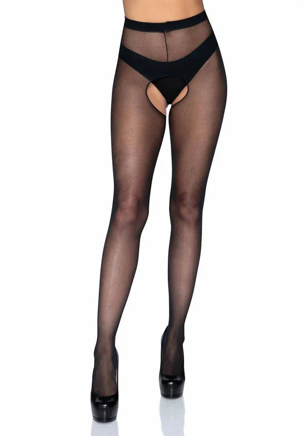 Bestel: Sheer Crotchless Pantyhose by Leg Avenue - bij Happytoys.nl, happytoys.be, Happytoys.ae: erotische sex webshop | liever Happy dan Easy βββββ - Zwart - 85045 - BLACK - O/S