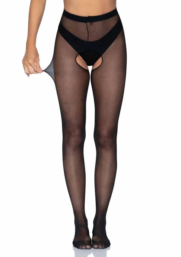 Bestel: Sheer Crotchless Pantyhose by Leg Avenue - bij Happytoys.nl, happytoys.be, Happytoys.ae: erotische sex webshop | liever Happy dan Easy βββββ