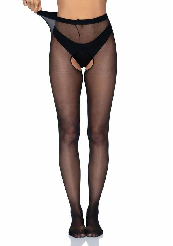 Bestel: Sheer Crotchless Pantyhose by Leg Avenue - bij Happytoys.nl, happytoys.be, Happytoys.ae: erotische sex webshop | liever Happy dan Easy βββββ