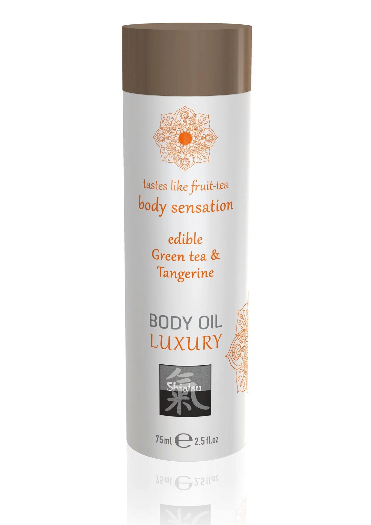Bestel: Luxury Edible Body Oil 75 ml by Hot Shiatsu - Body Oil bij Happytoys.nl, happytoys.be, Happytoys.ae: erotische sex webshop | liever Happy dan Easy ⭐⭐⭐⭐⭐ - Green Tea - 90451 - GREENTEA - 75